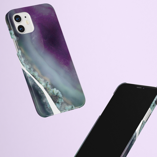 パープルブルーアゲートスライス ハードスマホケース - Purple Blue Agate Slice