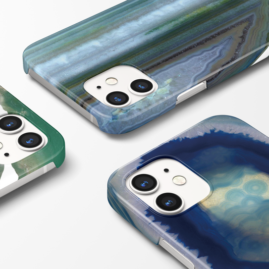 ブルーアゲートスライス ハードスマホケース - Blue Agate Slice