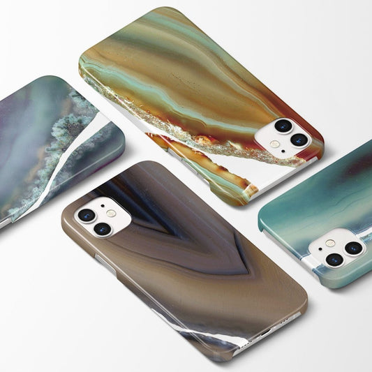 グレーアゲートスライス ハードスマホケース - Grey Agate Slice