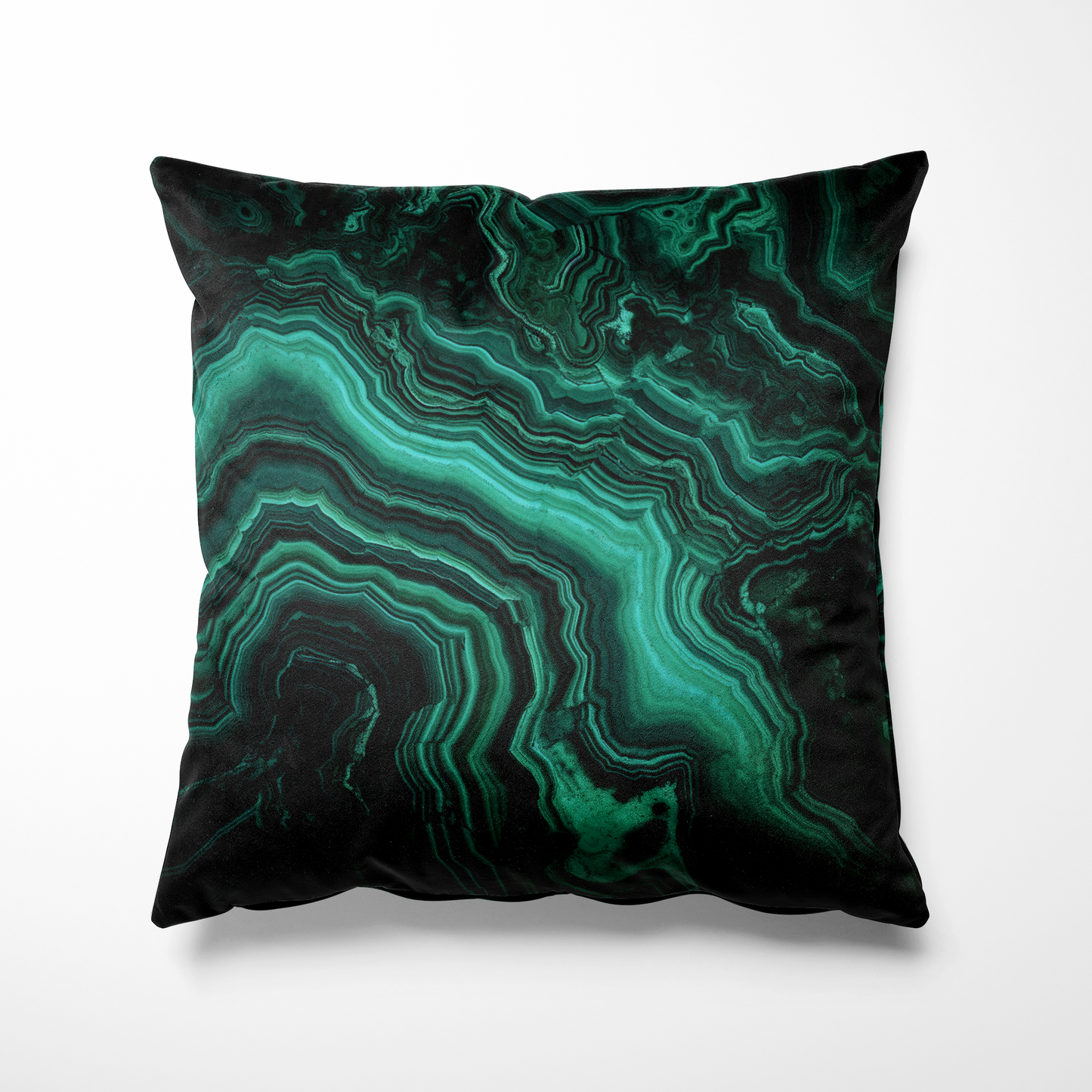 マラカイト天然石柄クッション-Neon Green Malachite【IIRIDO (イリド)- 石のない石屋】