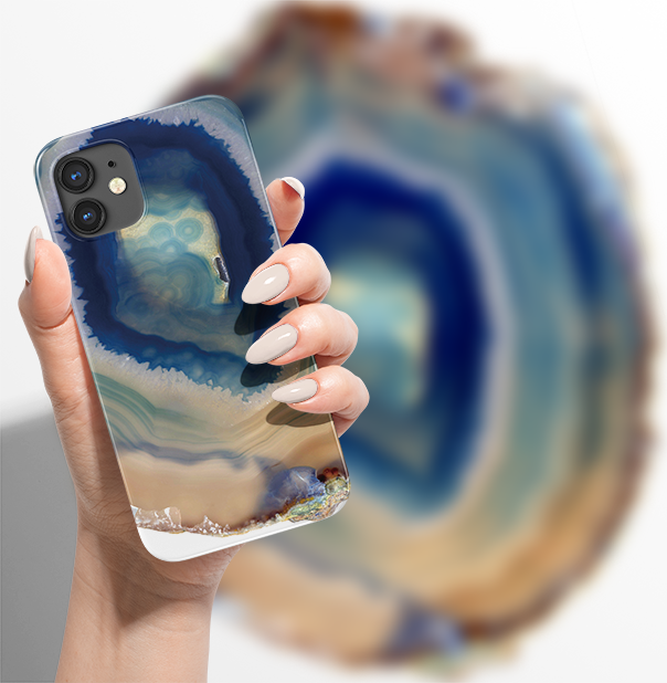 コバルトブルーアゲートスライス ハードスマホケース - Cobalt Blue Agate Slice