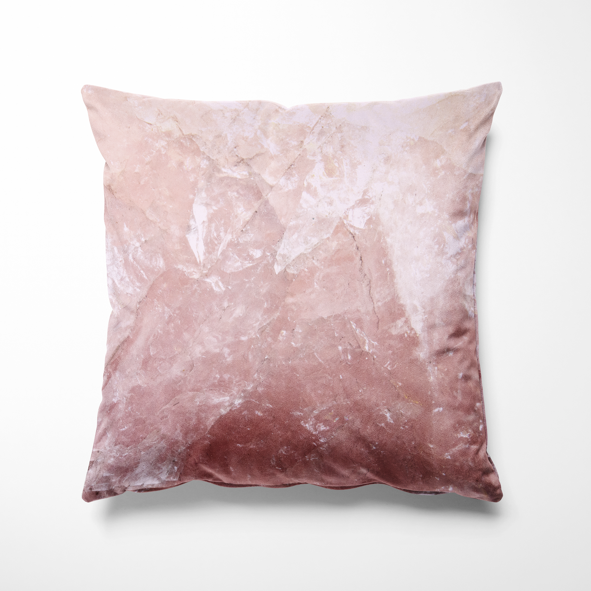 ローズクォーツ天然石柄クッション-Light Pink Rose Quarts【IIRIDO （イリド）- 石のない石屋】