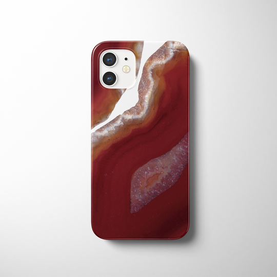 レッドアゲートスライス ハードスマホケース - Red Agate Slice