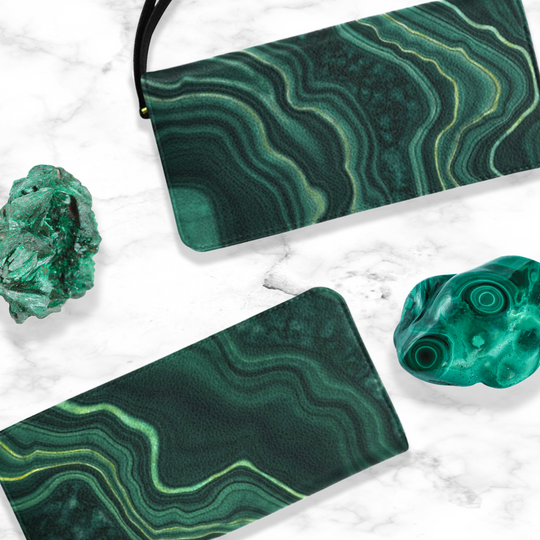 マラカイト クラッチウォレット - Dark Green Malachite